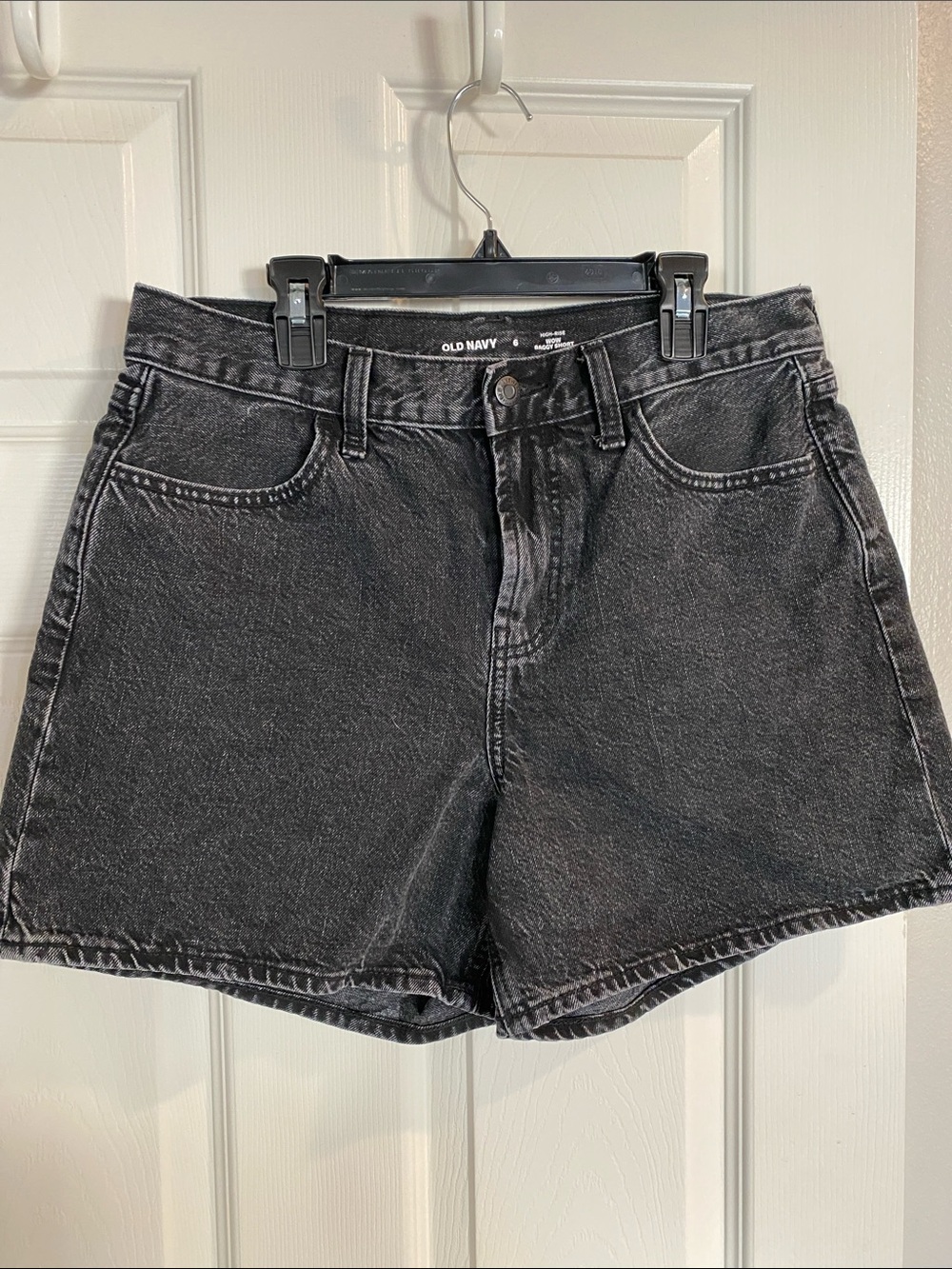 Old Navy Washed Black High-Rise "WOW" Baggy Shorts